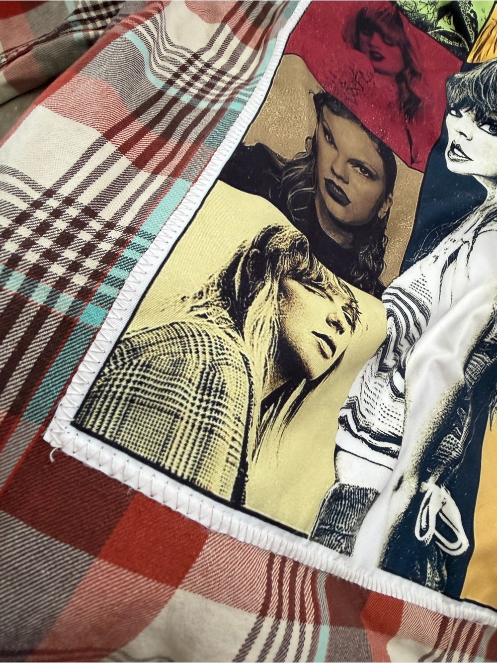 Mossimo Supply Co. Red Plaid Button-Down Shirt with Taylor Swift graphic small - Picture 3 of 7